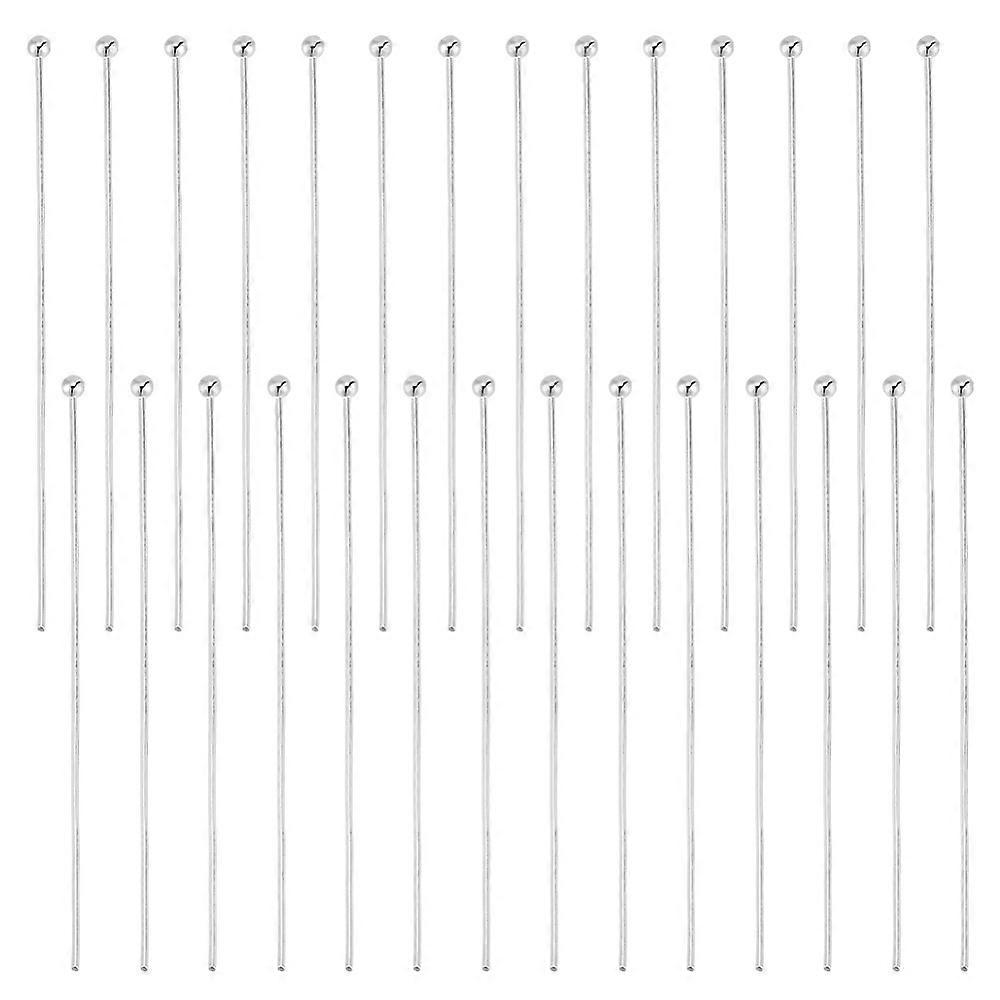 100Pcs/Box 50mm Ball Head Pins Platinum Plated Eye Quilting Satin Straight Pins for Sewing Dressmaker Jewelry Making DIY Craft Head 1.5mm