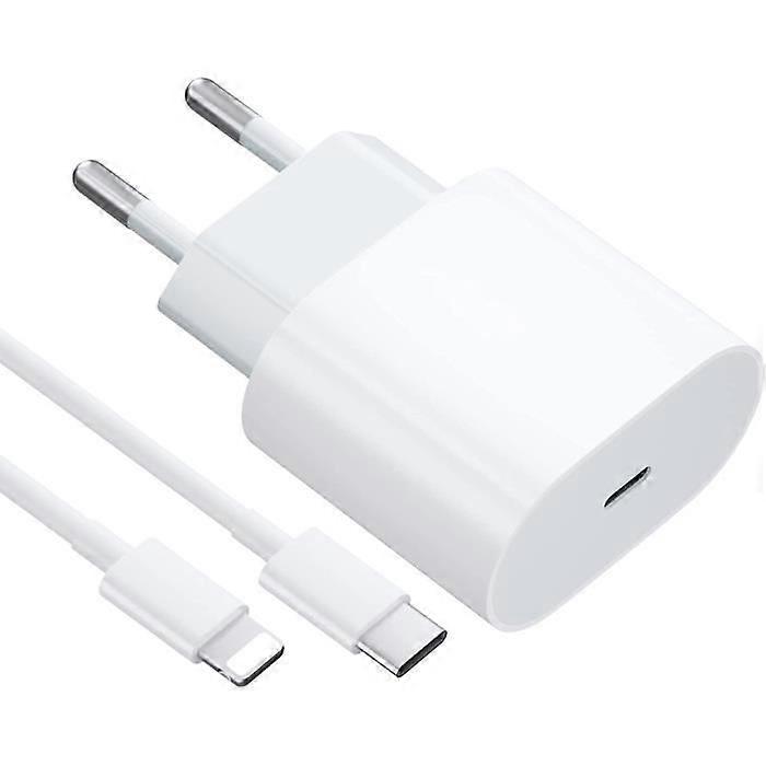 Fast Charger - Apple - 20W - USB C - 1m Cable - Compatible with iPhone 14/13/12/11