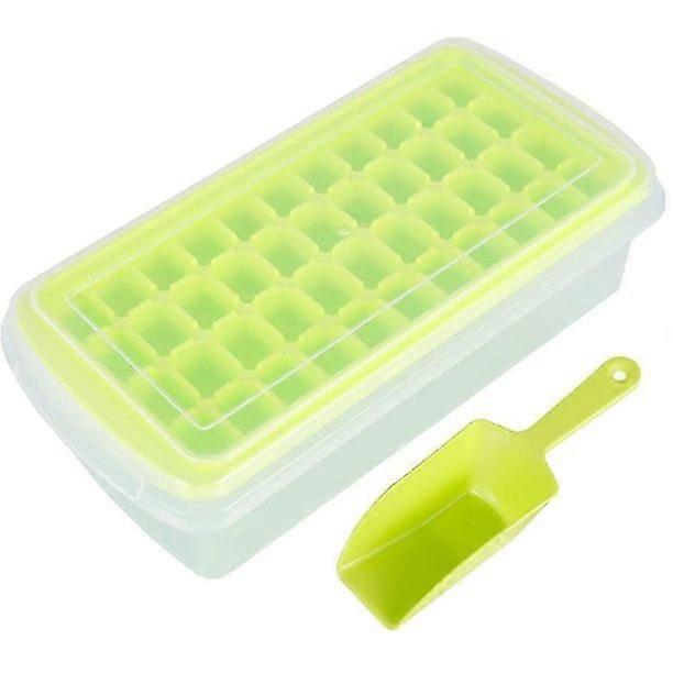 Ice Cube Tray With Lid And Bin|44 Silicone Ice Tray| Flexible Safe Ice Cube Molds Comes With Ice Container, Scoop And Cover