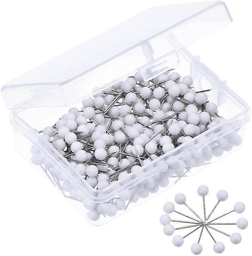 1\\/8 Inch Round Head Map Tacks Push Pins, 300 Pieces, White Gift