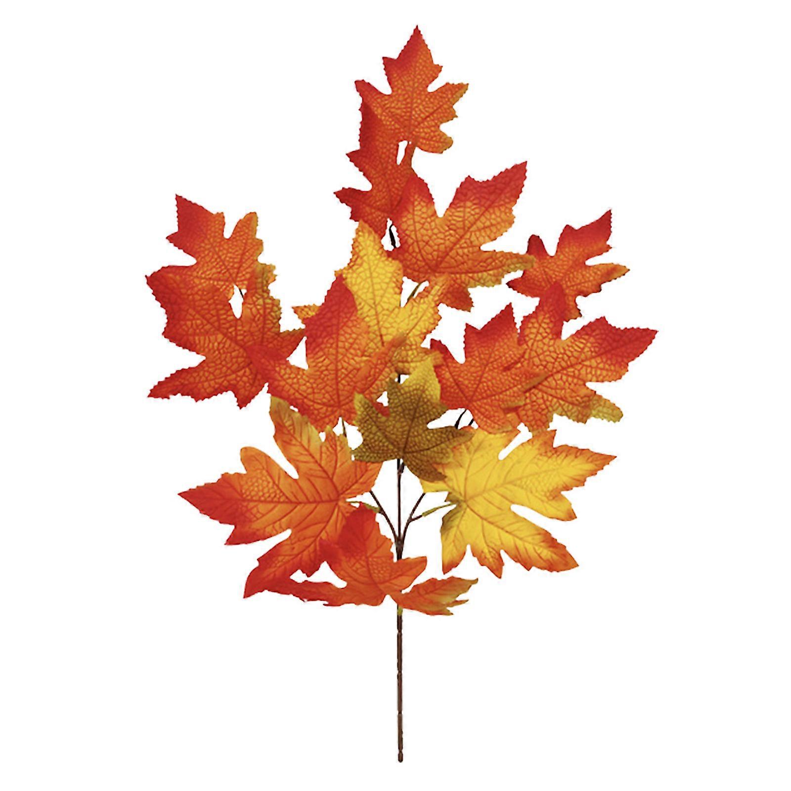 Artificial Maple Leaves Branch 60x35cm Red Artificial Maple Stem for Thanksgiving Halloween