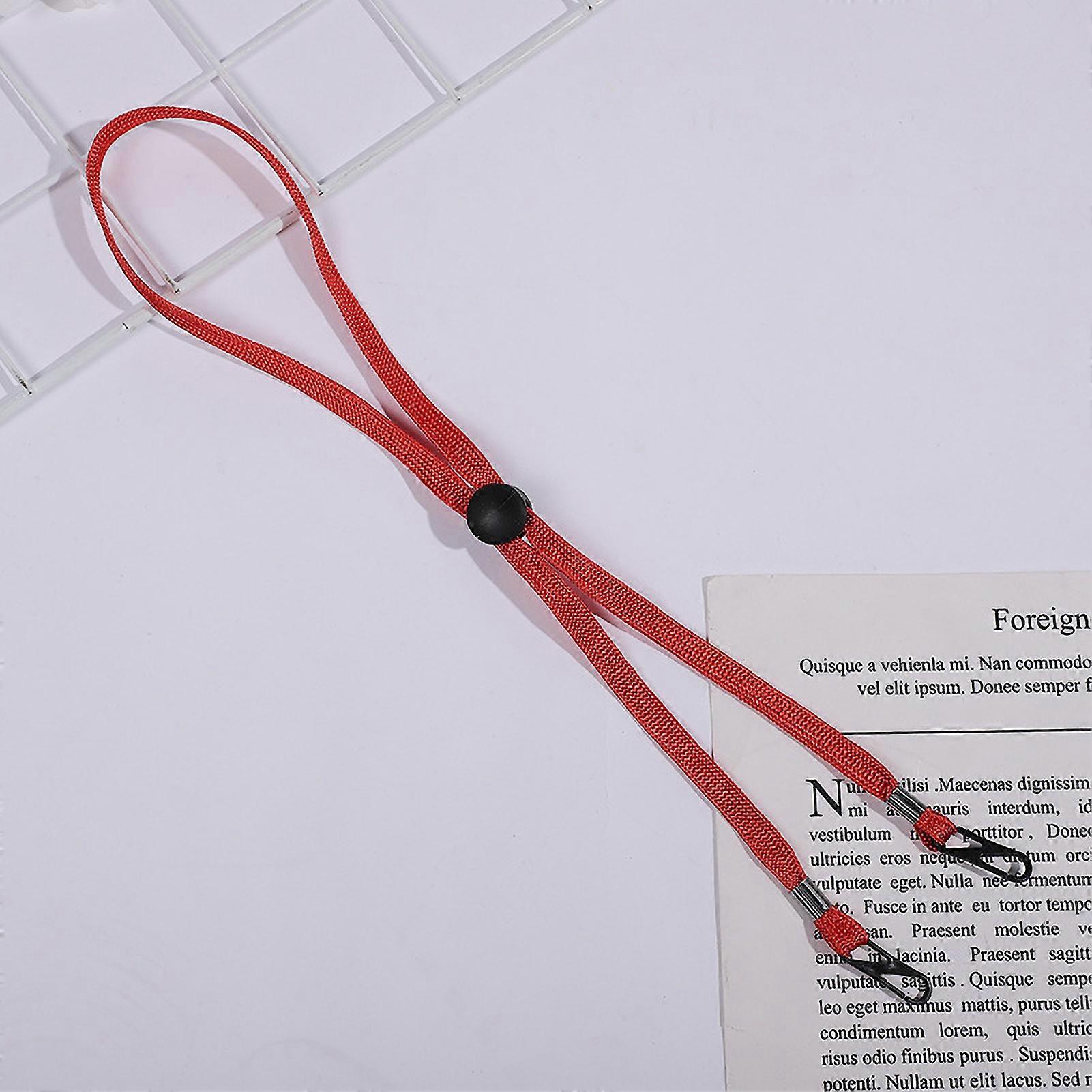 Flexible Adjustable Hat Strap Removable Windproof Hat Chin Cord Anti Lost Strap with ClipsRed