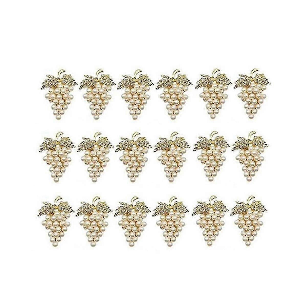 Pearl Napkin Rings, Grape Shape, 18Pcs, Wedding Party Table Decor