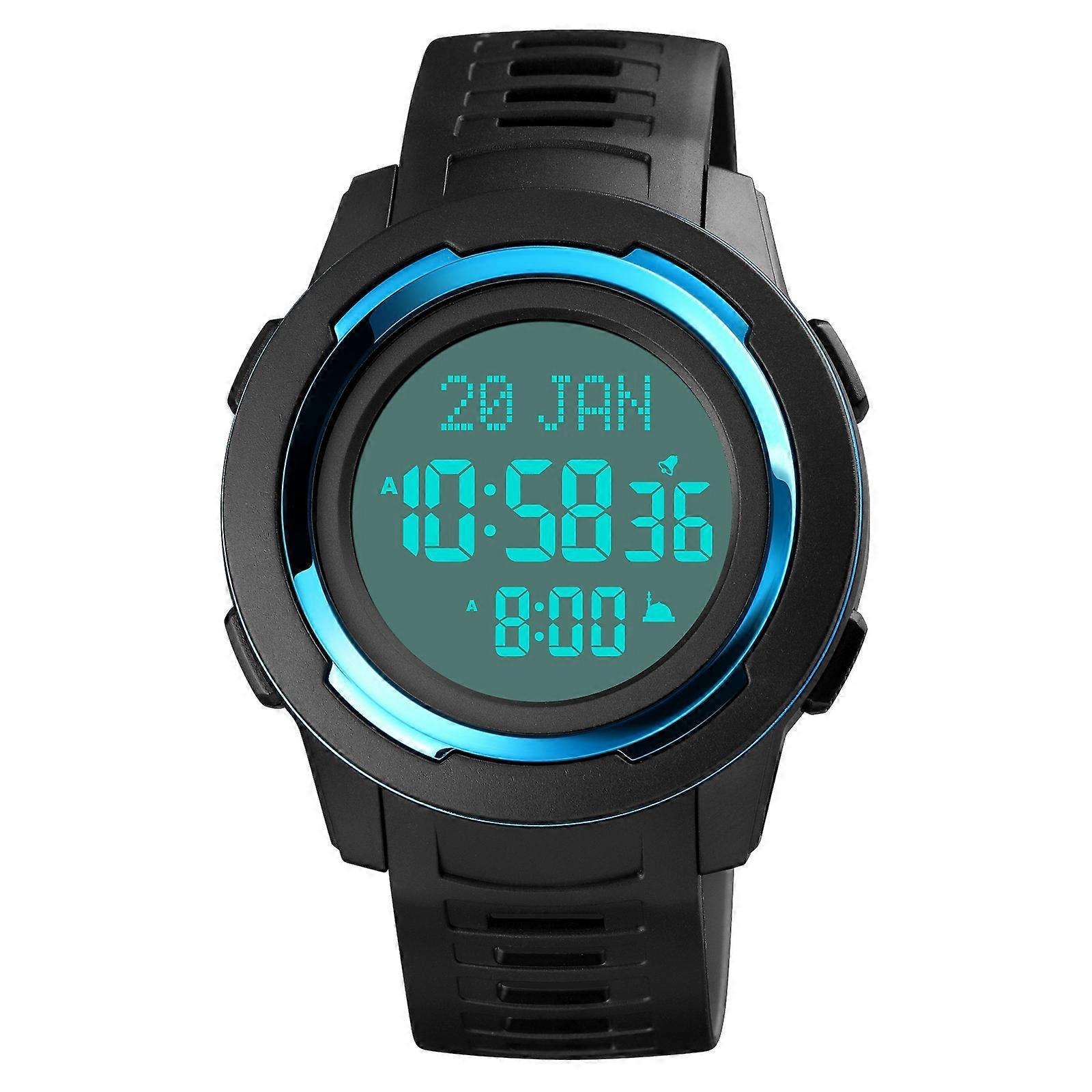 SKMEI 1729 Qibla Calendar Timing Multifunctional LED Digital Display Luminous Electronic Watch