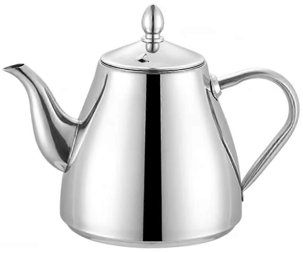 Stainless Steel Teapot 1500ml with Lid, Heat-Resistant Handle, Ideal for Home and Office Use, Silver Finish