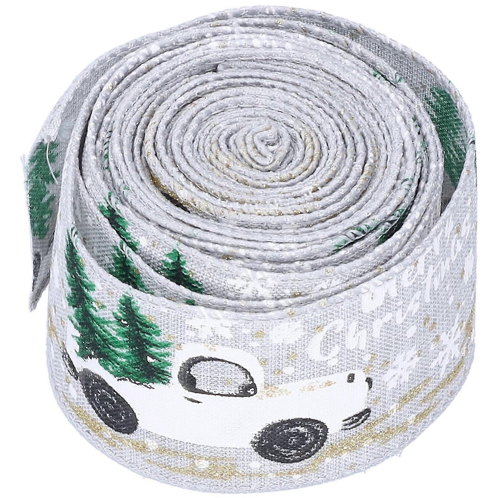 Christmas Ribbon - 6 Yards, Attractive Design, 2 Colors, DIY Wrapping Ribbon