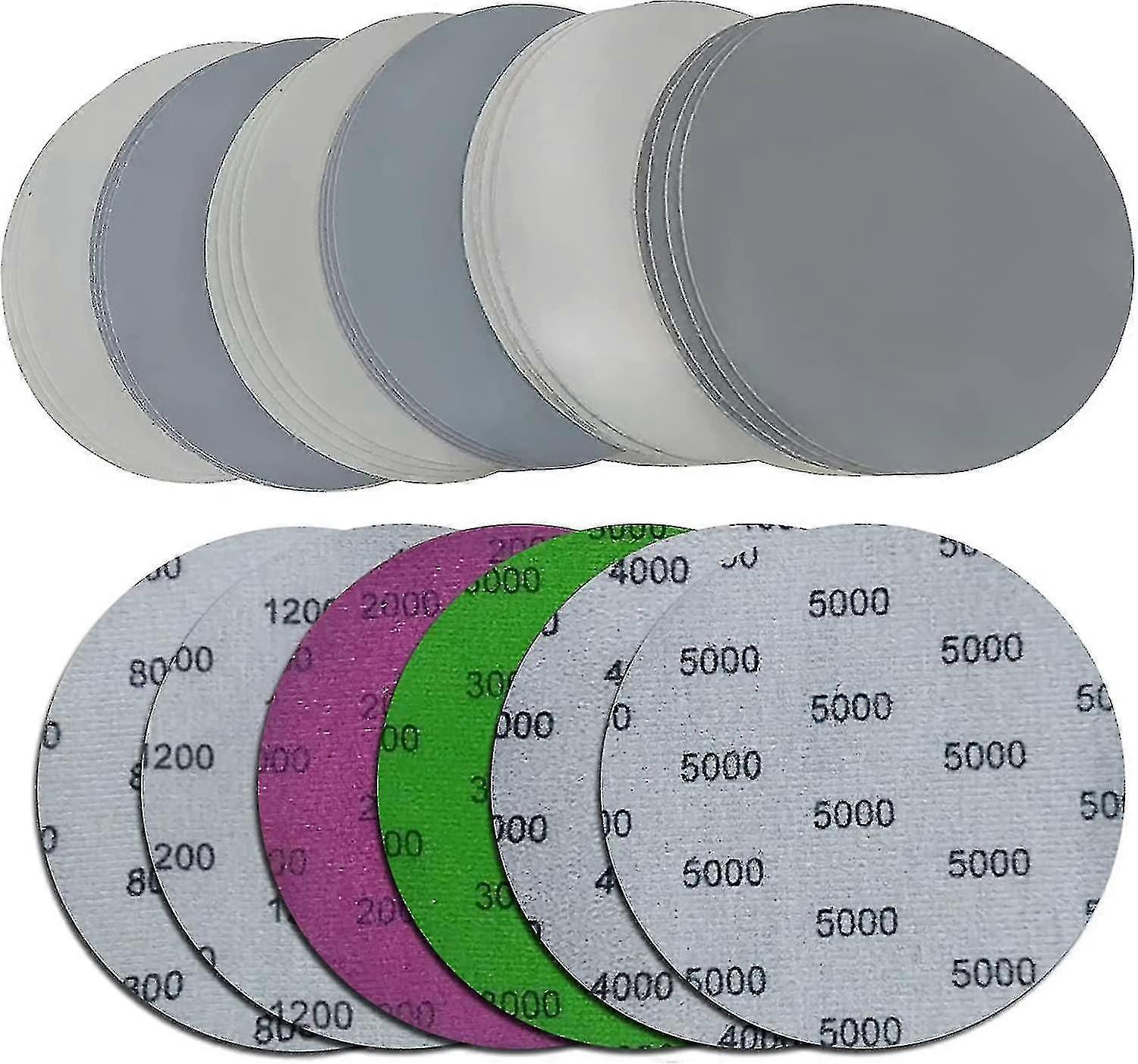 24 قطعة 125 مم أقراص سنفرة ، حصى 800/1200/2000/3000/4000/5000 جولة رطبة جافة
