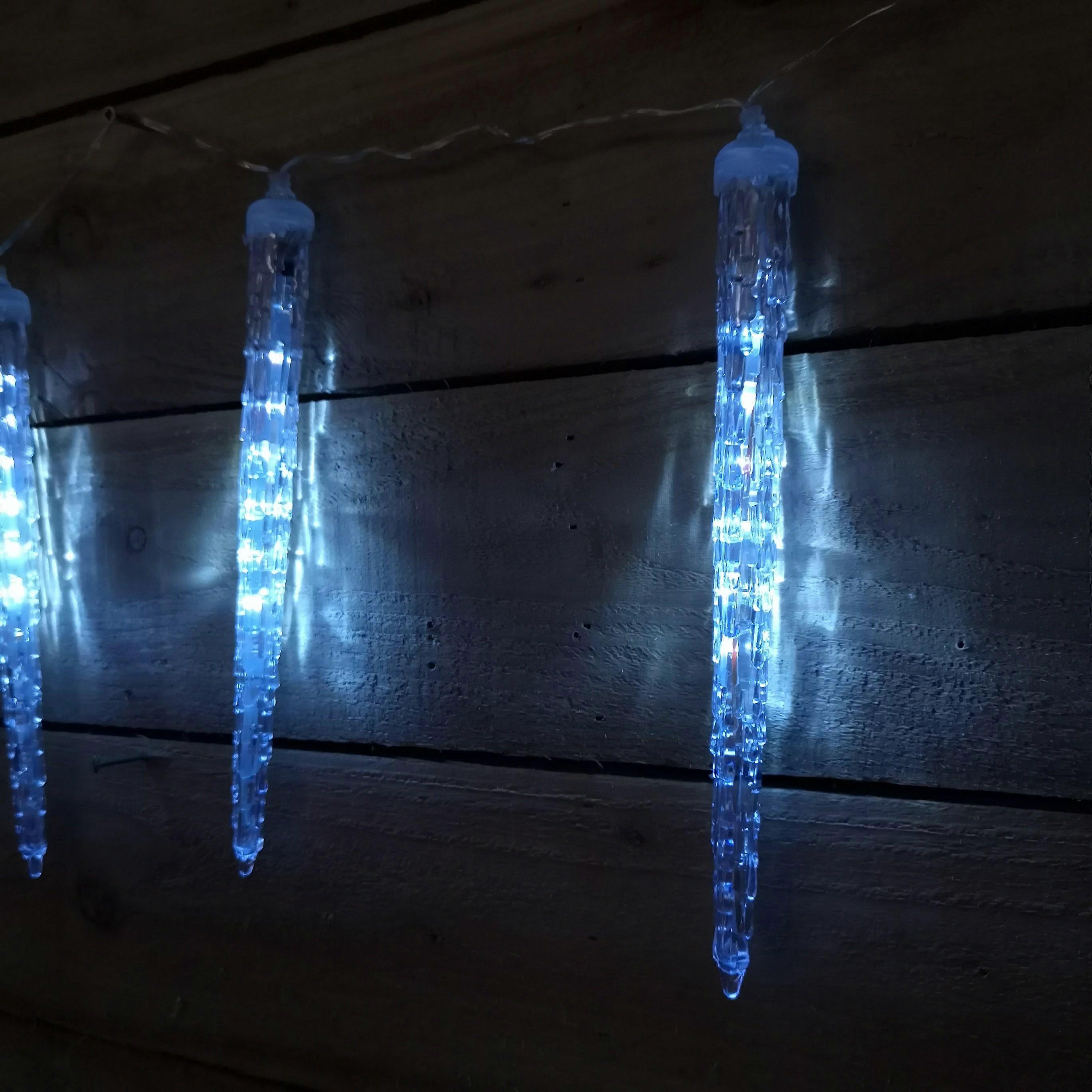 Premier 10pc 28cm Led Digital Icicle Light With 120 White Leds
