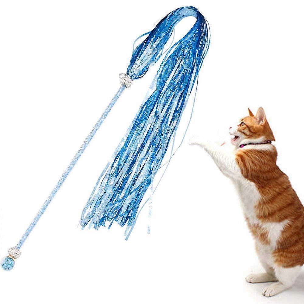 3 Pcs Cat Teaser Wands with Bells Indoor Crinkle Interactive Fun Exercise Play