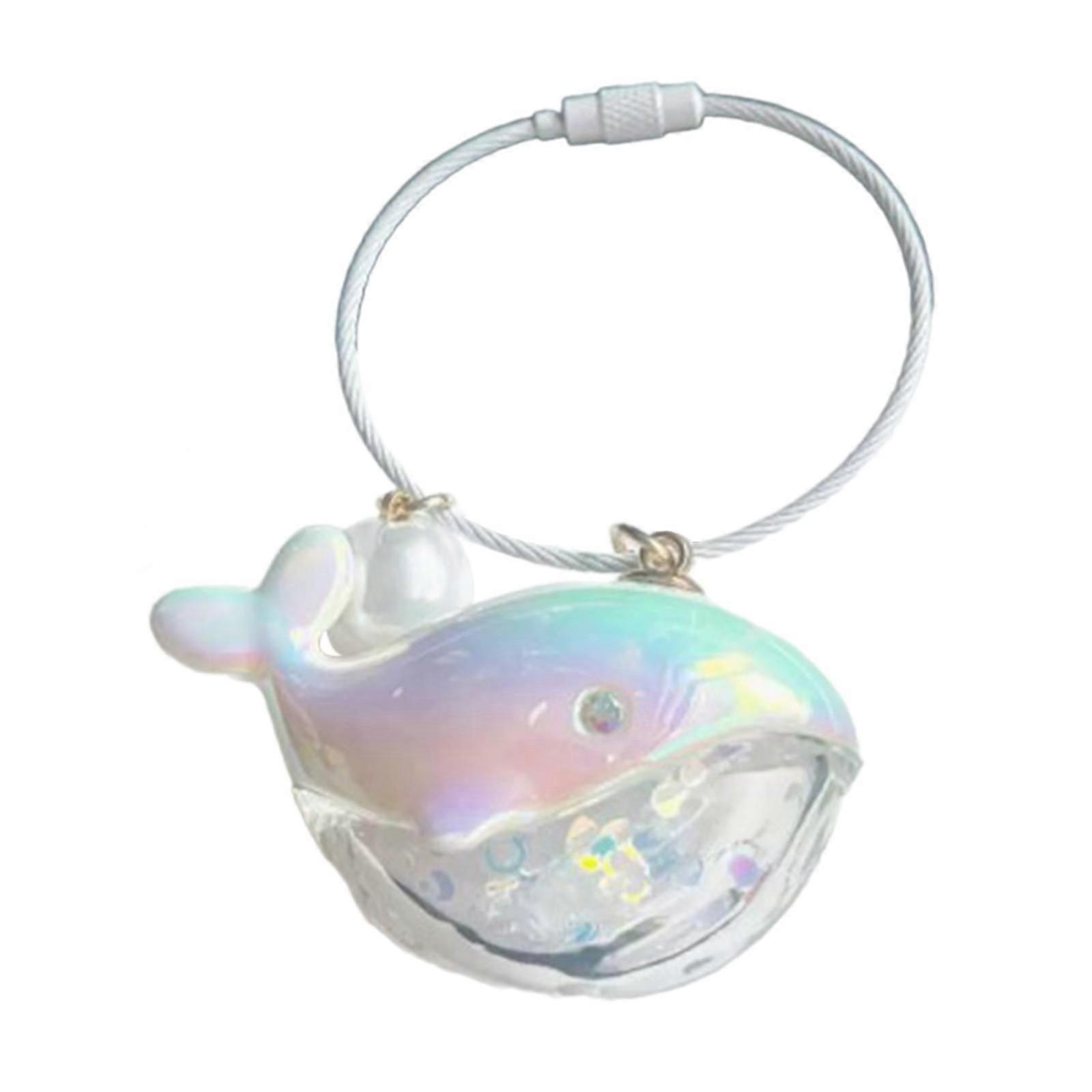 Baleine porte-clés mignon poupée compacte adorable sac pendentif pour sac à dos clé sac à main blanc