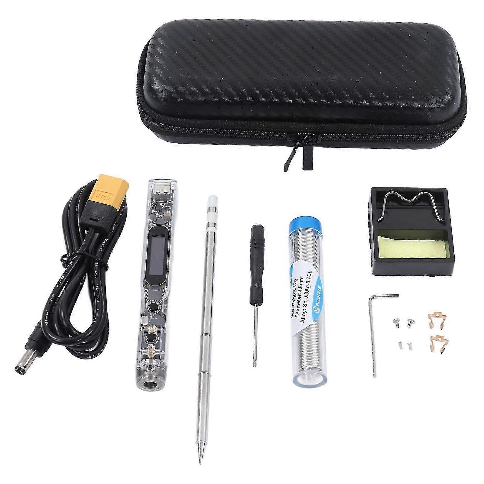 SI012 Digital Display Soldering Iron Portable Electric Welding Tool Kit with T12B2 Solder Tip