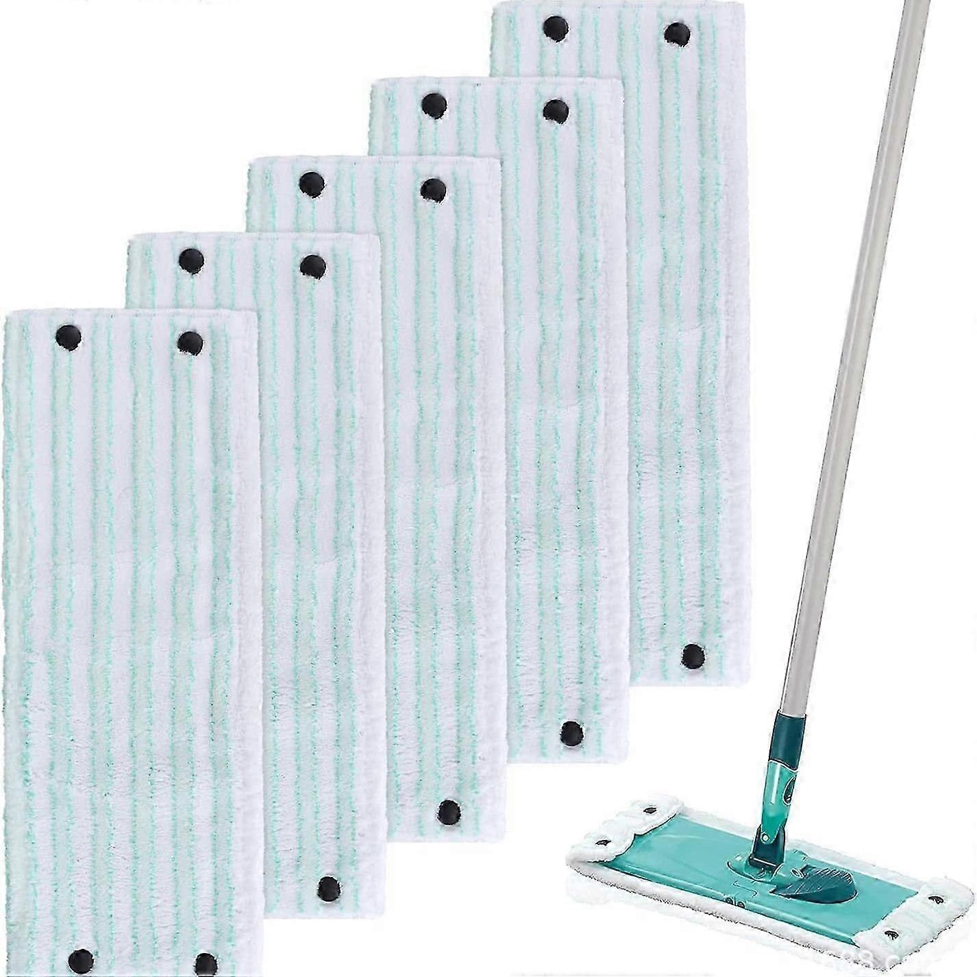 Confezione da 5 ricariche per testine per mocio Leifheit Clean Twist/Combi M Micro Duo - Panno per mocio 47 x 16 cm, compatibile con mocio Leifheit, mocio di ricambio in microfibra