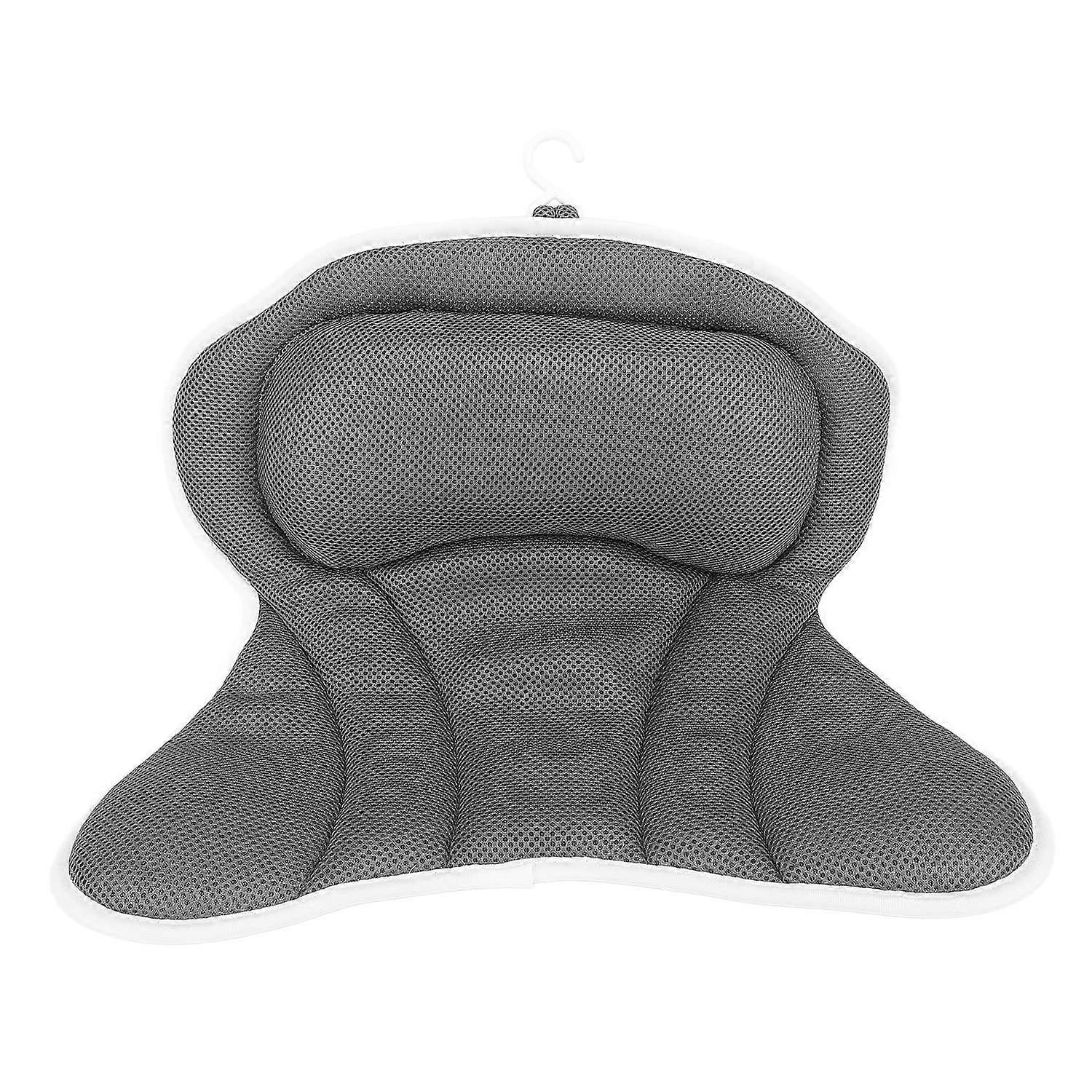 Bathtub Pillow for Head Neck Back Support with Drying Hook 6 Suction Cups Slip Resistant Bathtub Hea