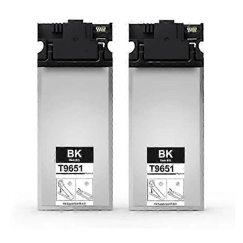 2PCS T9651 BK 200ML / PCS T9651エプソンWorkForce Pro WF-M5299 M5799プリンターT9651インクパック用チップ付き顔料インクバッグ