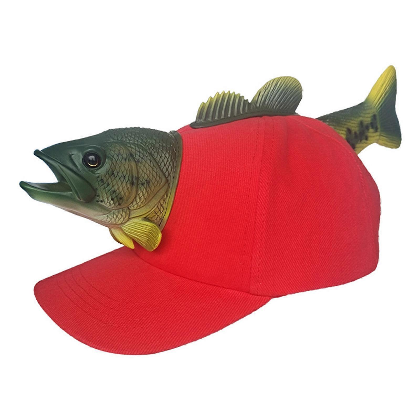 Novelty 3D Fish Baseball Hat Birthday Party Creative Fish Hat Holiday Headwear Creative Fish Hat Holiday Headwear  red children