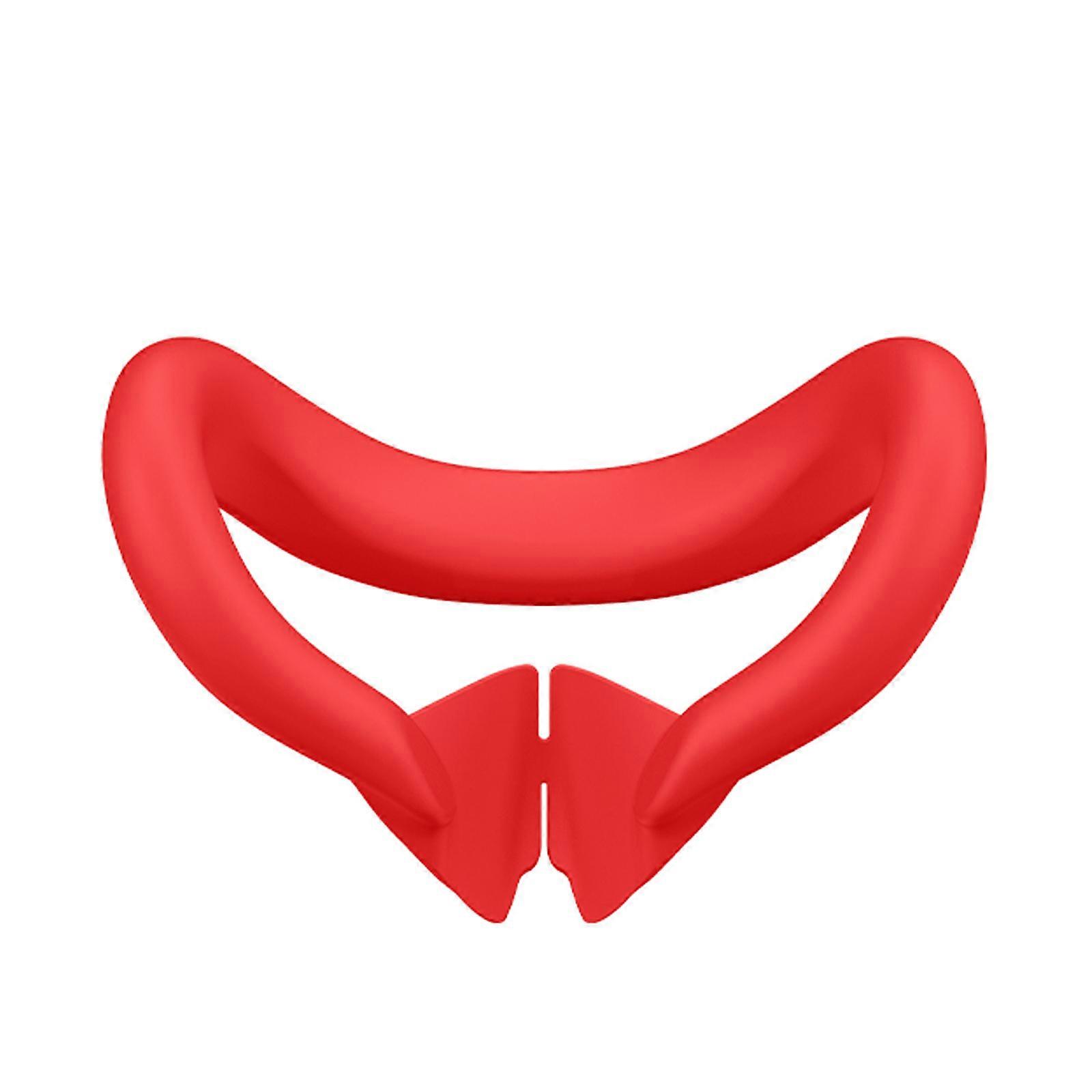 柔らかく通気性のあるVRシリコンフェイスカバー、耐汗性と防水性、フェイシャルクッションパッド、Quest3、VRヘッドセット、レッドの修理