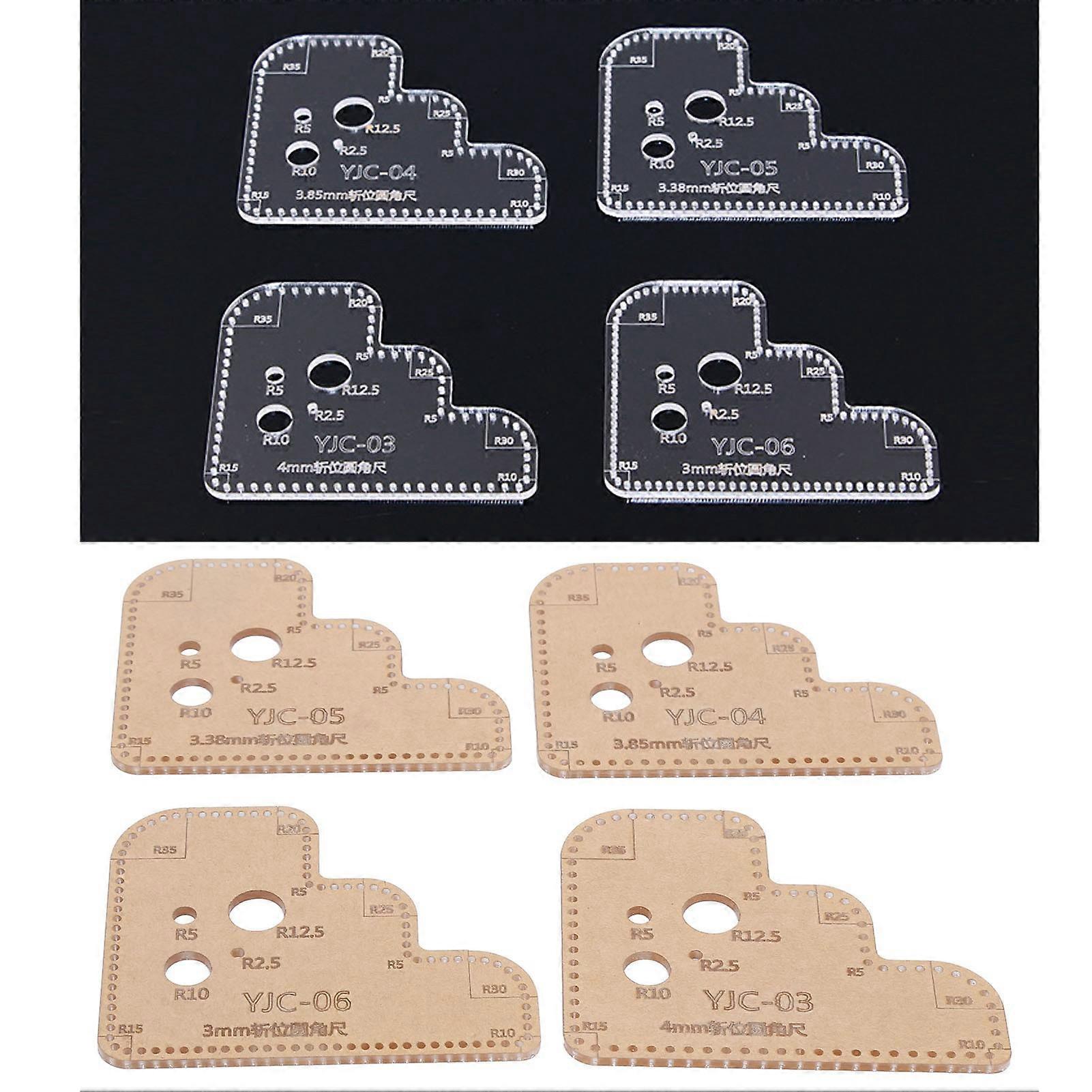 4pcs Acrylic Round Ruler Stencil Templates with Protective Layer