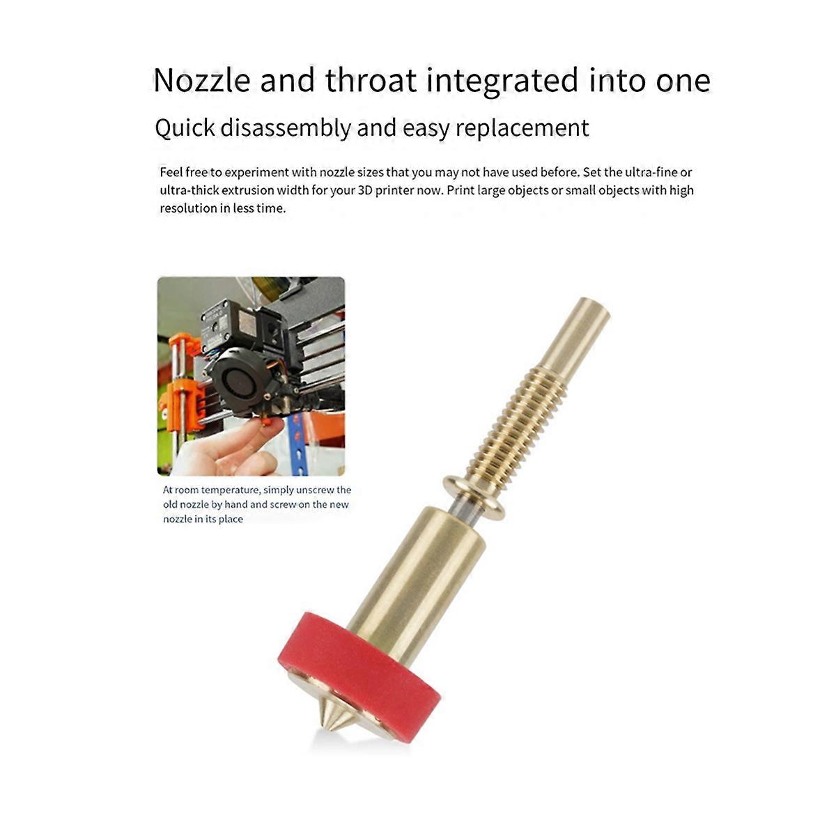 Clone Nozzle All-in-1 Bimetal Nozzles Heatbreak Brass Titanium 0.6mm