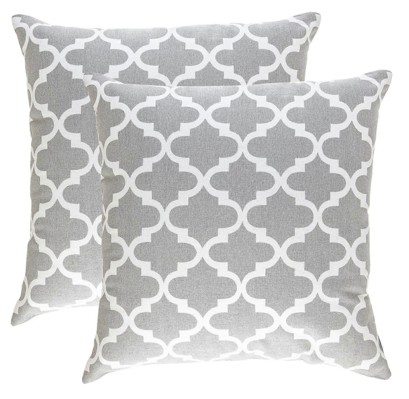 Throw Pillow Covers Two-Piece Set 20x20 Inches Silver Gray Decorative for Sofa Couch
