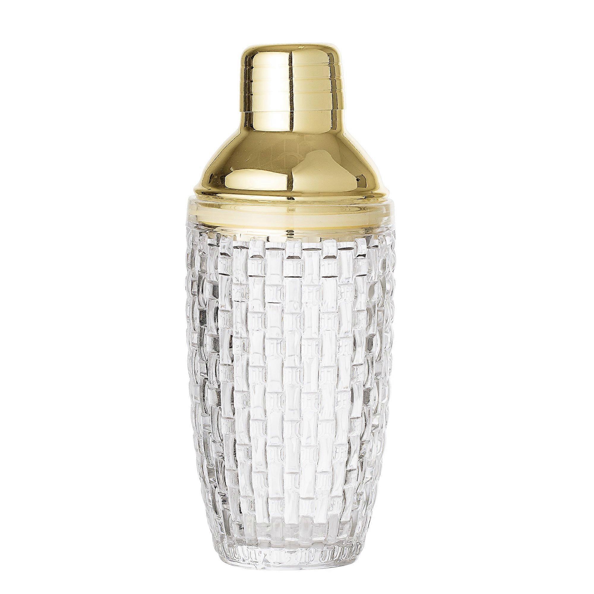 Glass and Stainless Steel Cocktail Shaker 0.385 L for Mixing Drinks, Durable and Stylish Barware Tool