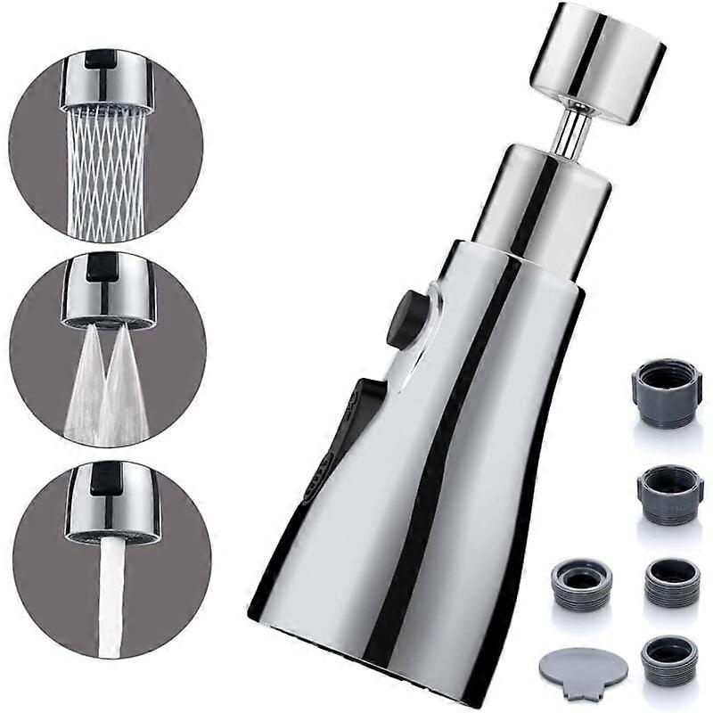 Kitchen Faucet Aerator, 3 Function Spray Head, Slim Stylish Design