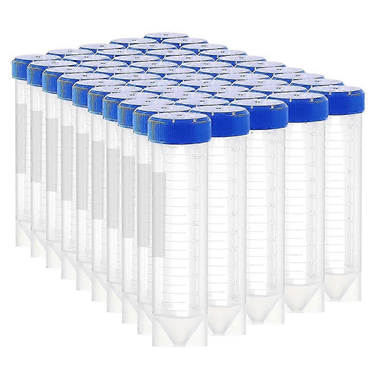 50ml Plastic Centrifuge Tubes with Screw Cap, Pack of 50, Conical Shape, Self-Standing Design