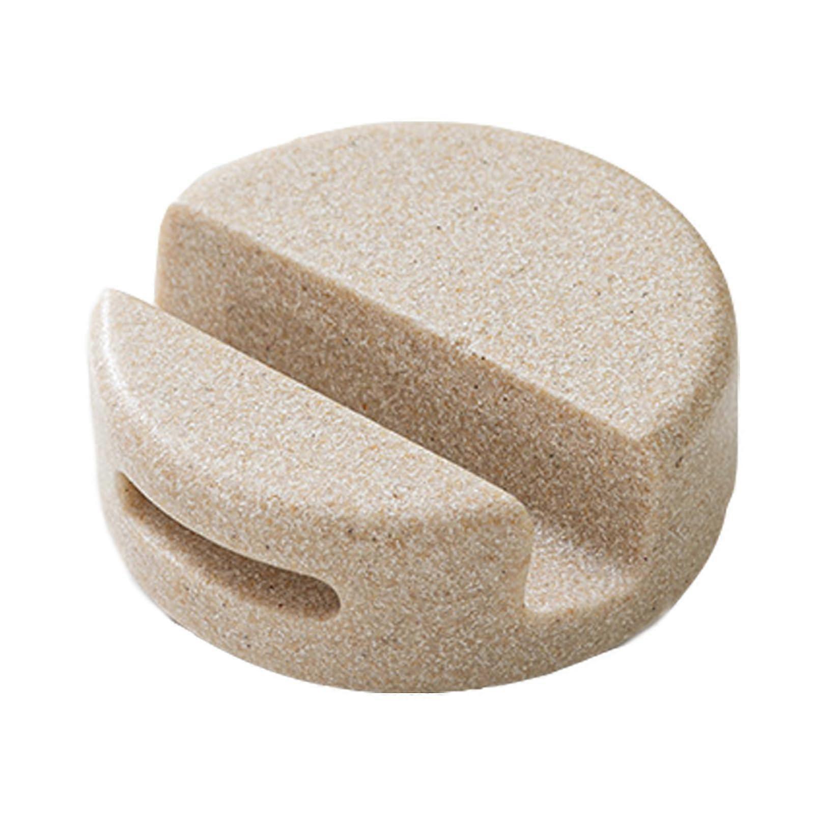 Marble Cell Phone Holder 3 inch, Travertine Handmade Cell Phone Holder with Phone Speaker Feature Desktop Accessory