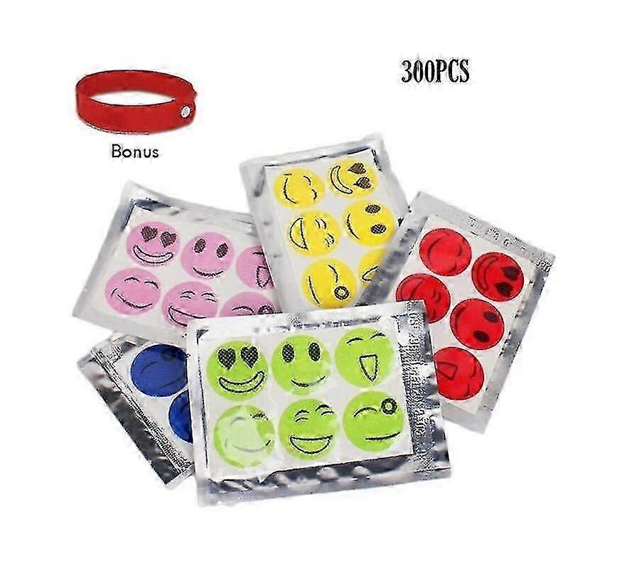 300pcs Smiley Mosquito Repellent Insect Repellent Stickers
