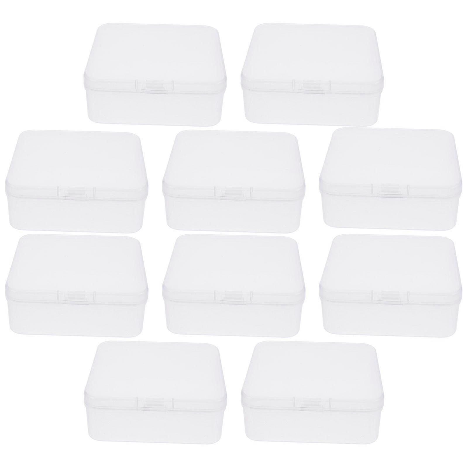 10pcs Outdoor Soap Carrying Box Clear Square Soap Dish Clamshell-type Soap Container