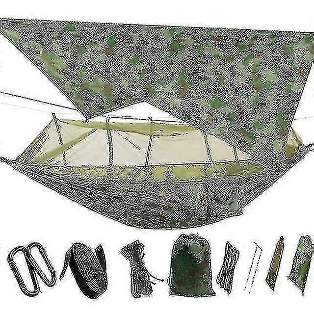 Hammocks Camping Hammock Portable Travel Hammock Double Camping Hammock Mosquito Net And Rain Fly Fo -New SZJR