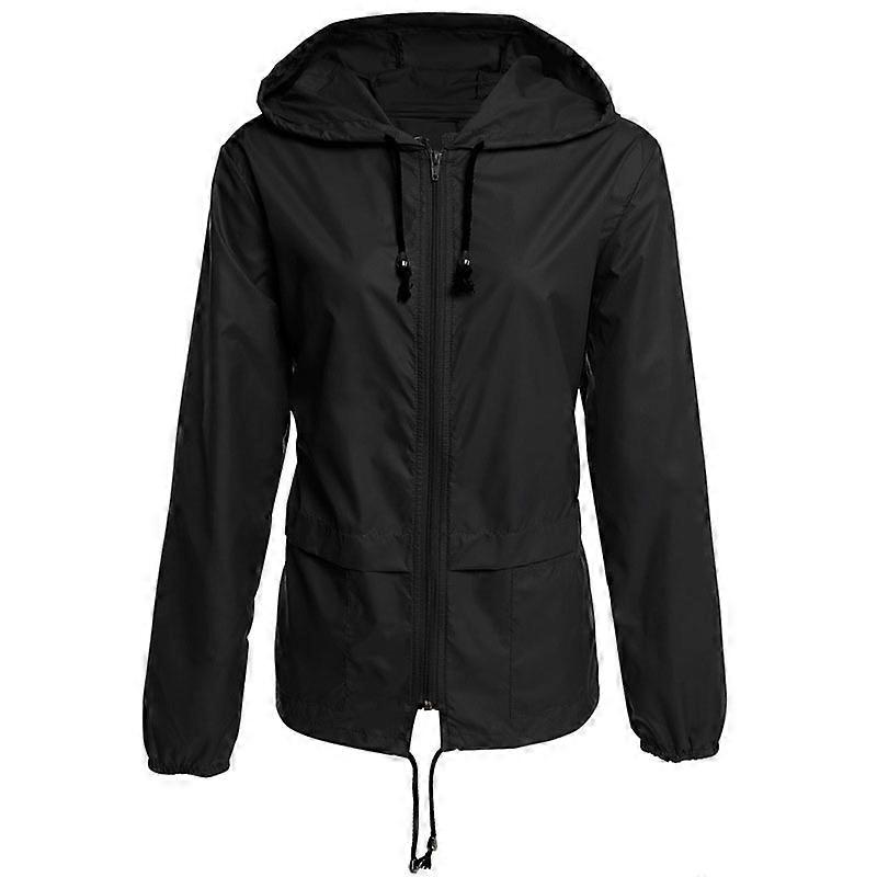 Women's Outdoor Jacket Coat Waterproof Hooded Overcoat Soft Shell Lightweight Windbreaker with Pockets for Hiking Travel