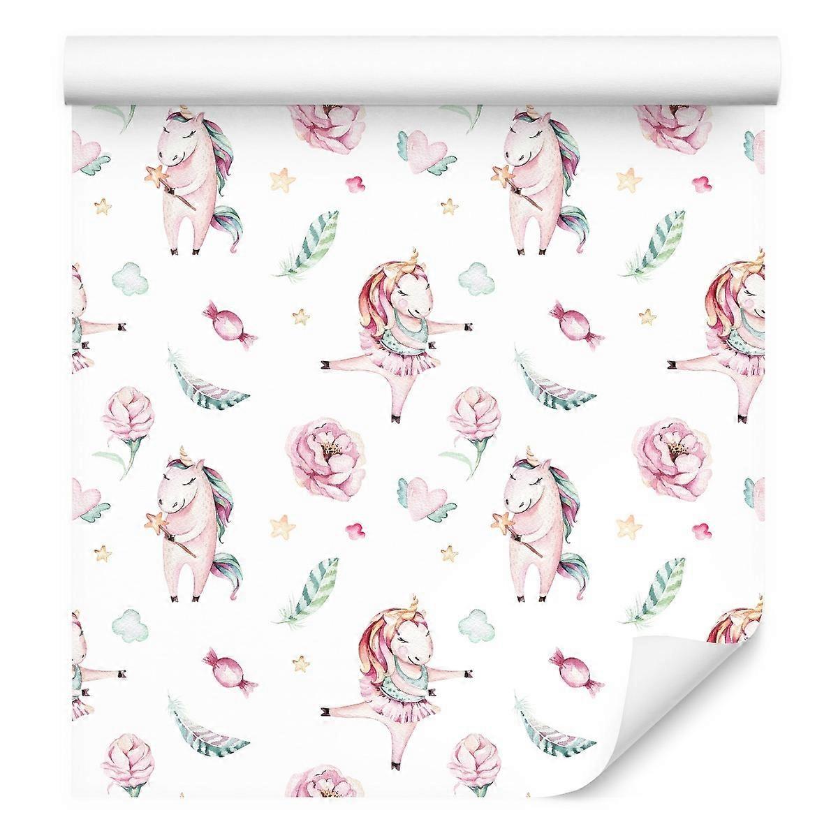 Tapet pentru camera copiilor unicorni balerini stil boho