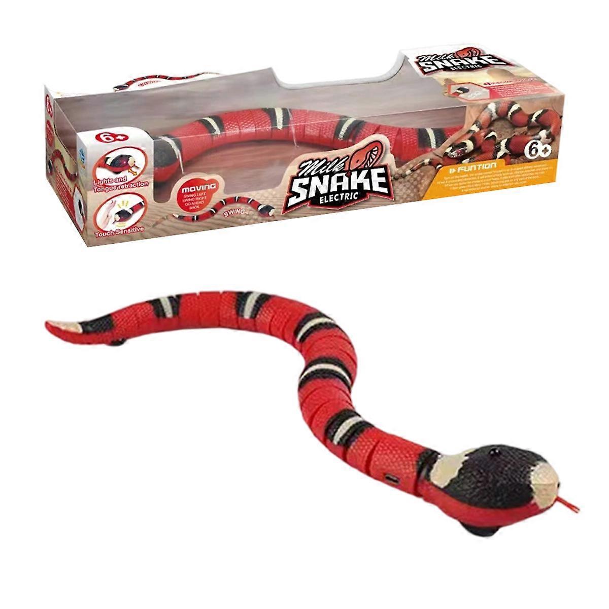 Interactive cat toy, smart sensing snake, mobile, rechargeable, automatically detects obstacles and escapes