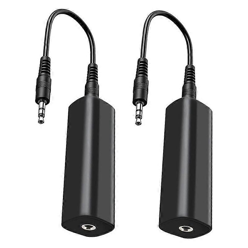 カーオーディオ/ホームステレオ用グランドループアイソレータノイズフィルタ、2 PCSグランドループノイズアイソレータ、3.5mmオーディオケーブル付き