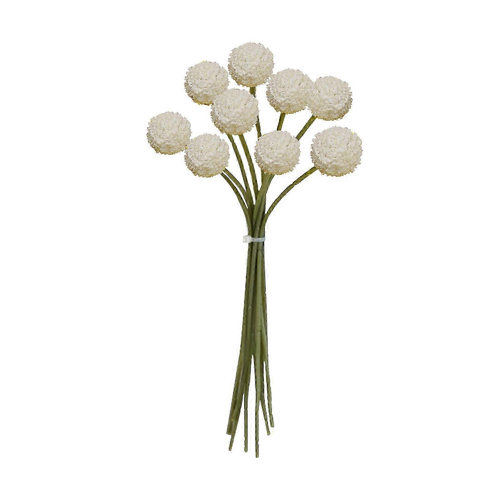 9db: műlabda körömvirág fehér krizantém csokor dekorációhoz - 26cm