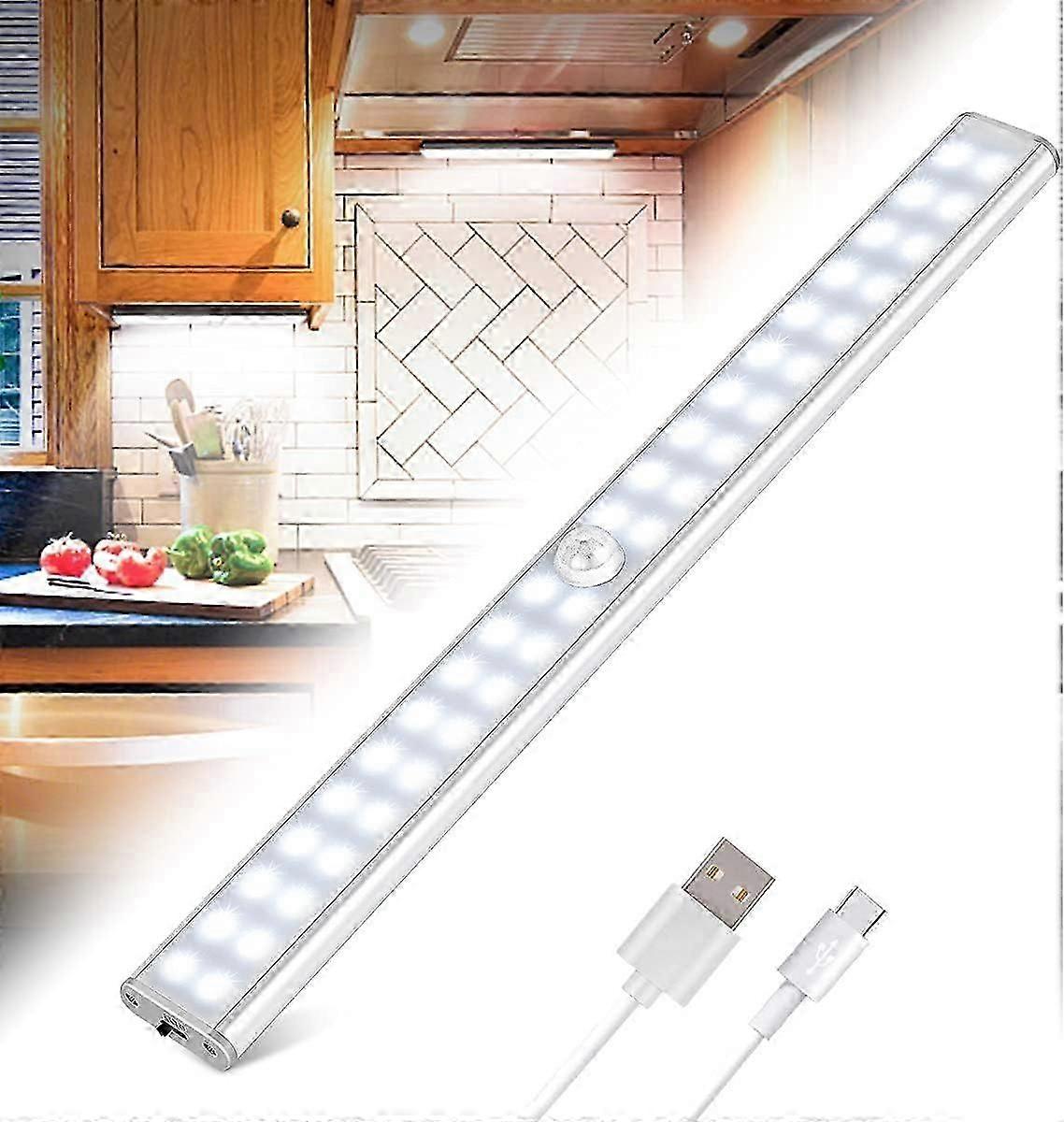 40 LED Closet Lamp, Indoor Motion Sensor Lamp, USB Rechargeable LED Strip, 4 Lighting Modes, Wireless Lamp, Adhesive Magnetic Strip LED Night Light