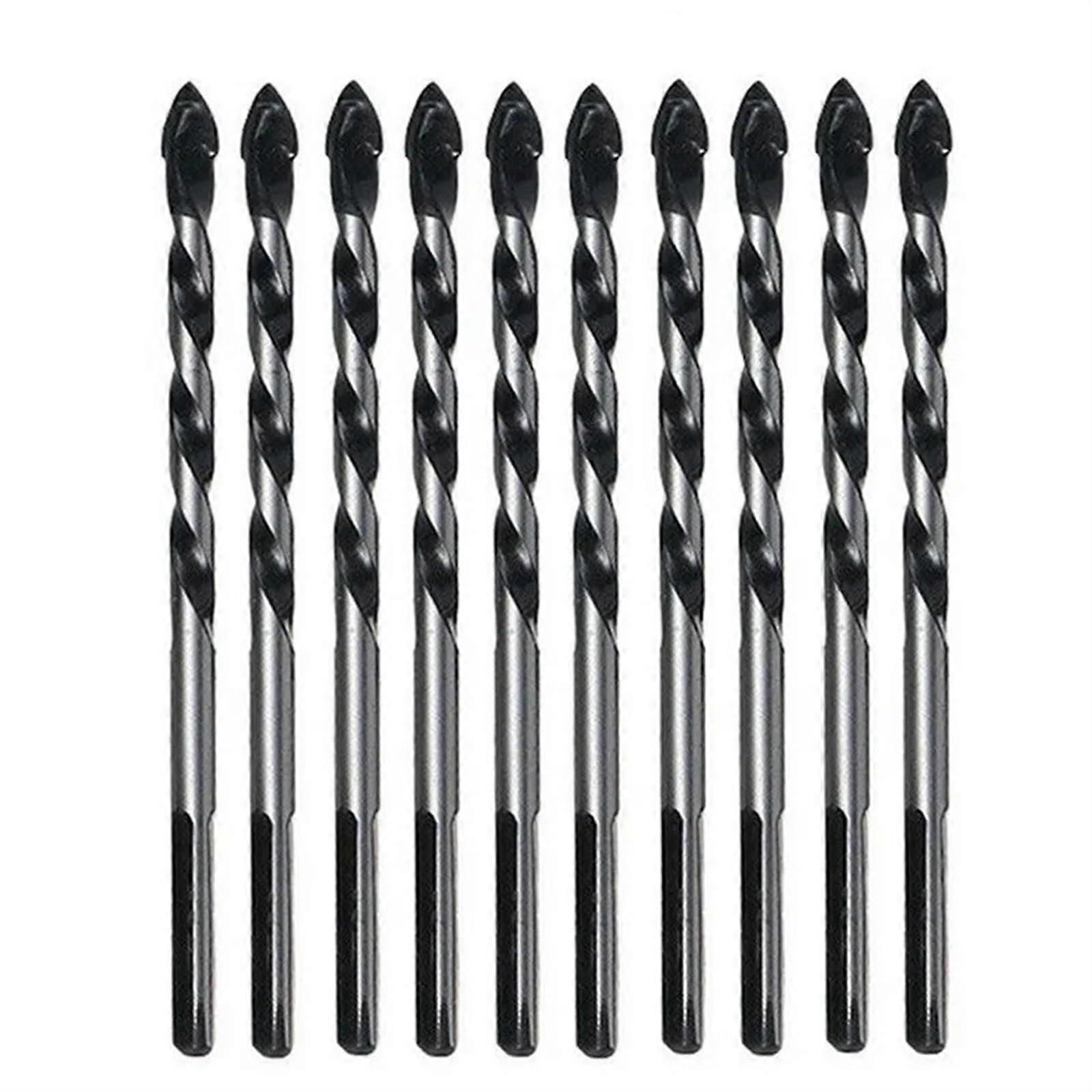 6mm Triangle Carbide Tipped Drill Bit Set 10Pcs for Precise Drilling in Porcelain Tile Concrete Brick Glass