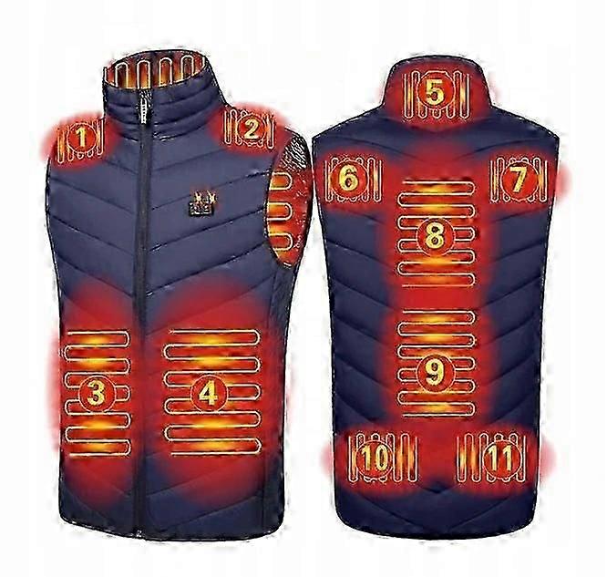 Gilet riscaldato per uomini e donne, giubbotti riscaldanti elettrici USB con 11 aree riscaldate, cappotto giacca