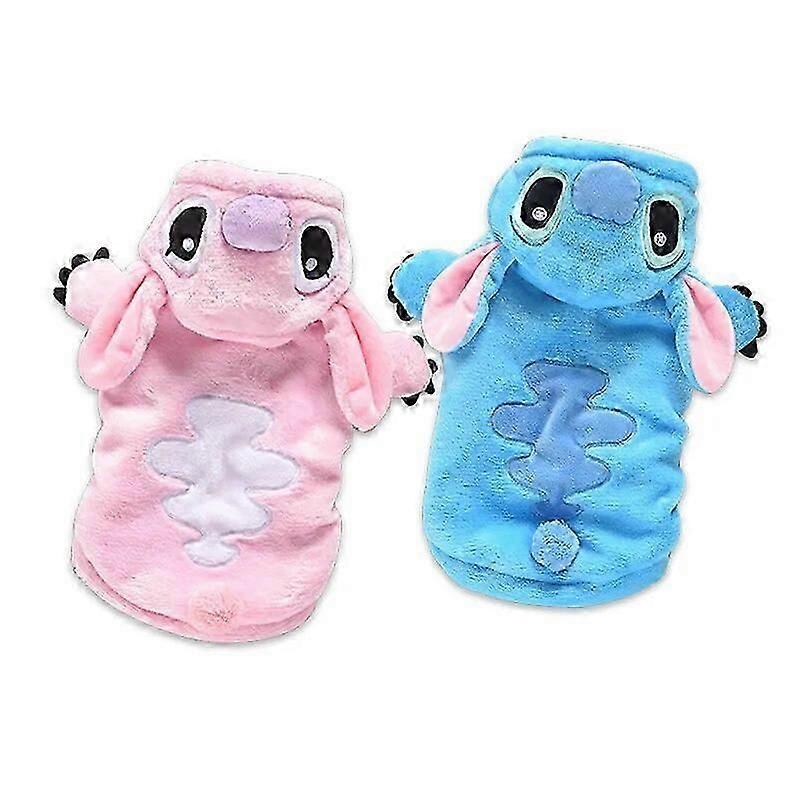 Stitch Coat Jacka Sällskapsdjur Hundkläder Sammet Kläder Hundar Super Liten Söt Chihuahua Tjockna Höst Vinter Blå Pojke Maskotar HD
