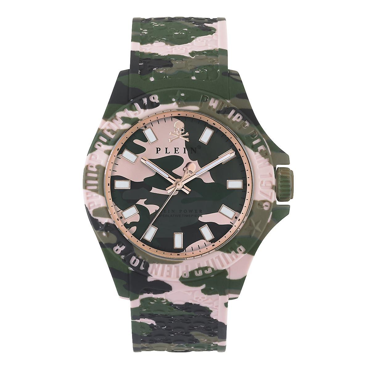 Philipp Plein Unisex Watch Analog Quartz PLEIN POWER PINK CAMOUFL PWKAA6321 Silicone