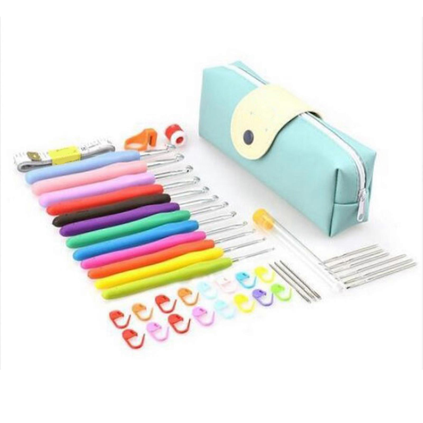 30pcs Set with Workbag Handcraft DIY Easy to Identify Crochet Needle Knitting Hook for Beginner