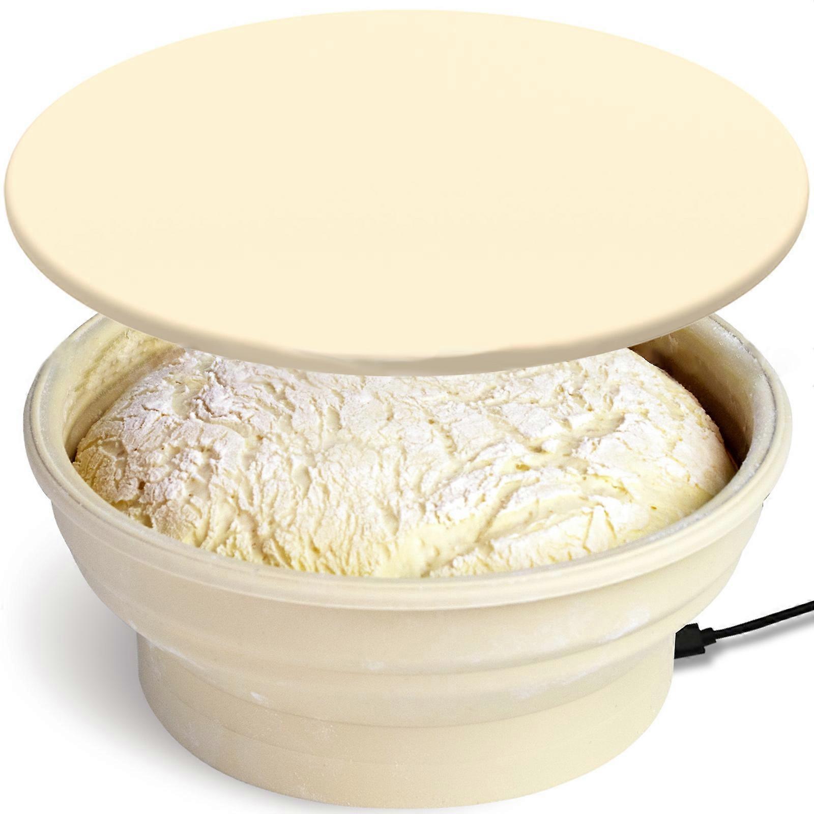Round Foldable Bread Proofing Basket with Temperature Control Electric Silicone Banneton Sourdough Fermentation Bowl Multicolor