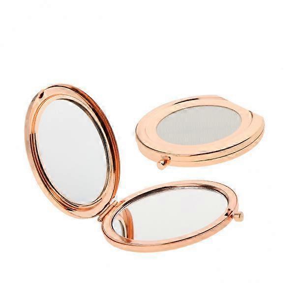 8x 2 Travel Portable Folding Vanity Mirror Round Compact Bag
