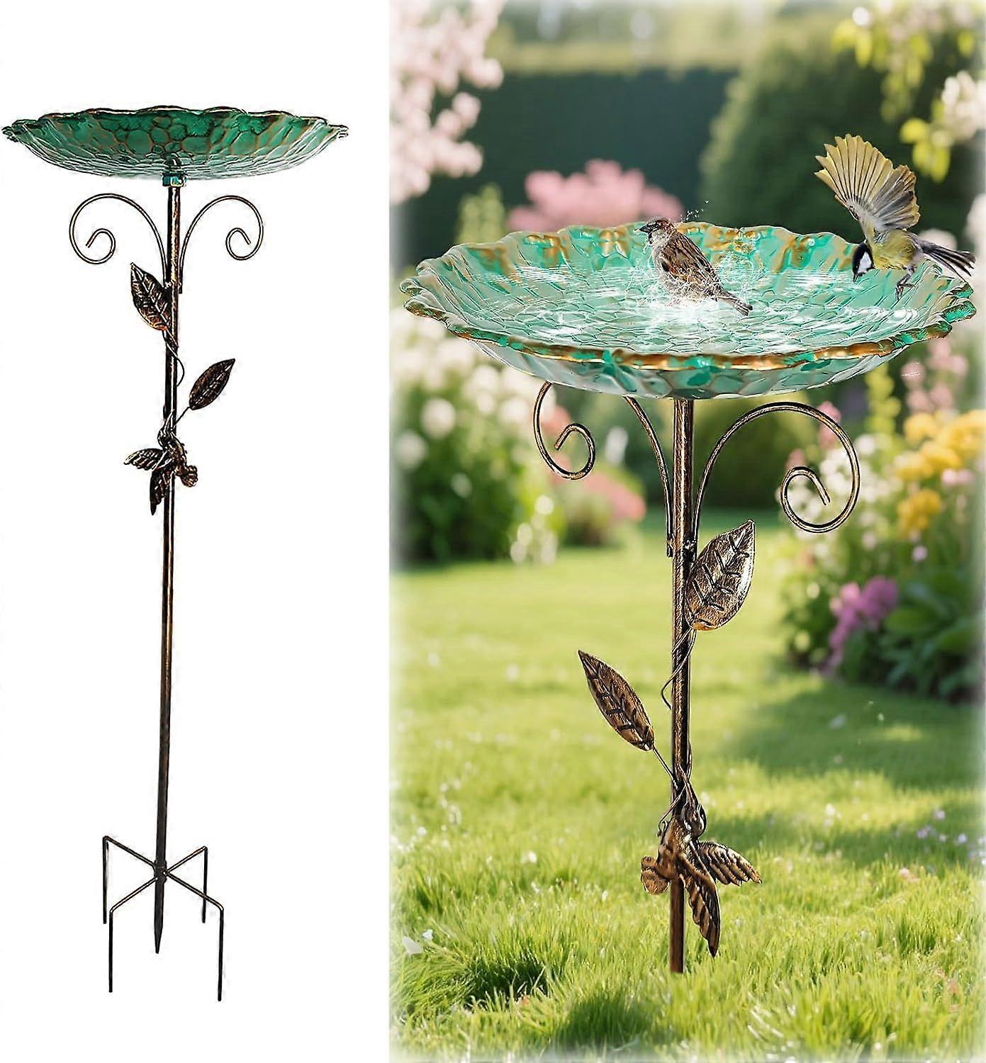 庭のための金属製のバードバス、屋外のスタンディングガーデンデコレーション、大77 cm、野鳥のためのウォーターボウル、水を飲む鳥、ウォーターピット、バードバスバルク