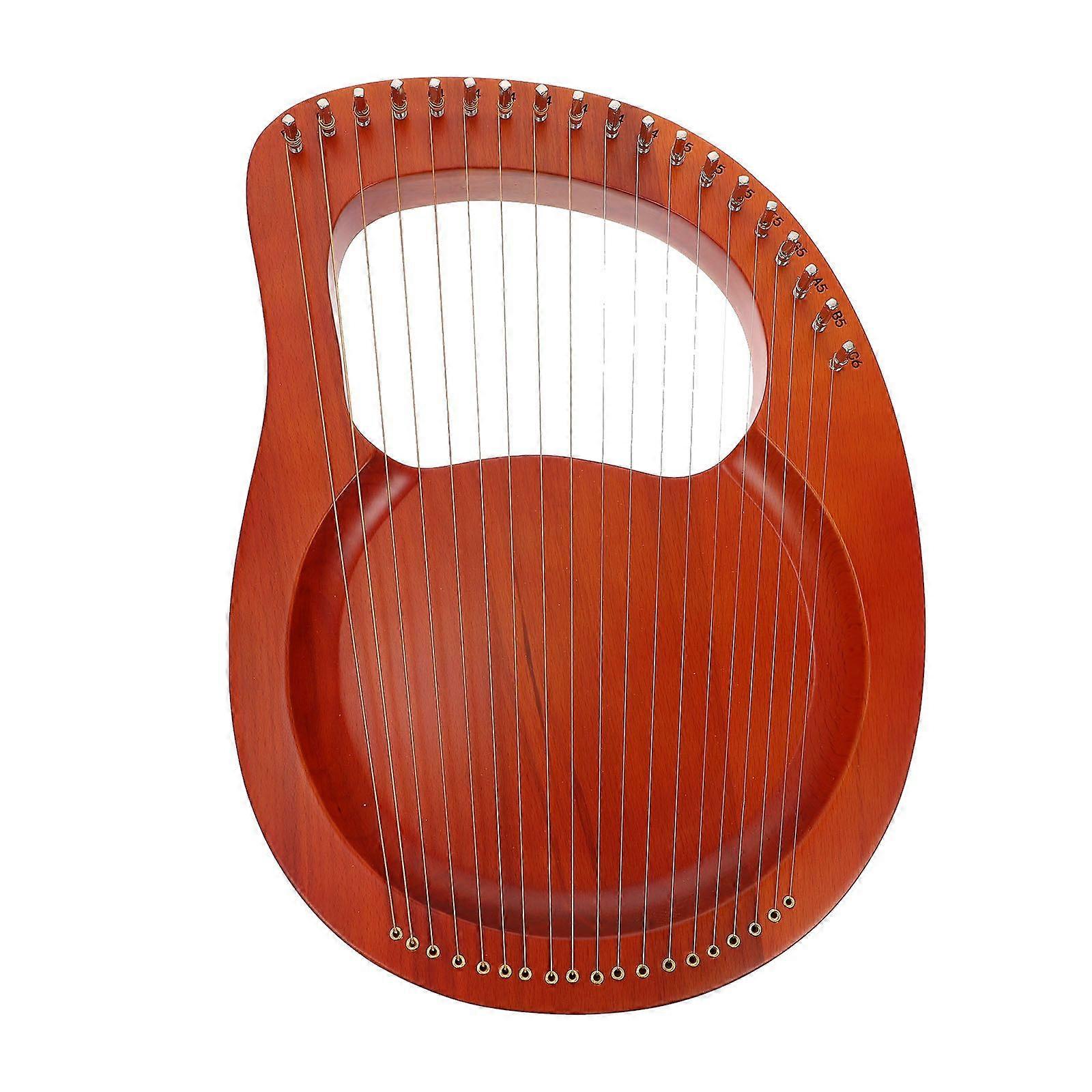 1 Set Lyre Harp 19 Metal Strings Handheld Harp Wood Body String Instrument (Wood Color)