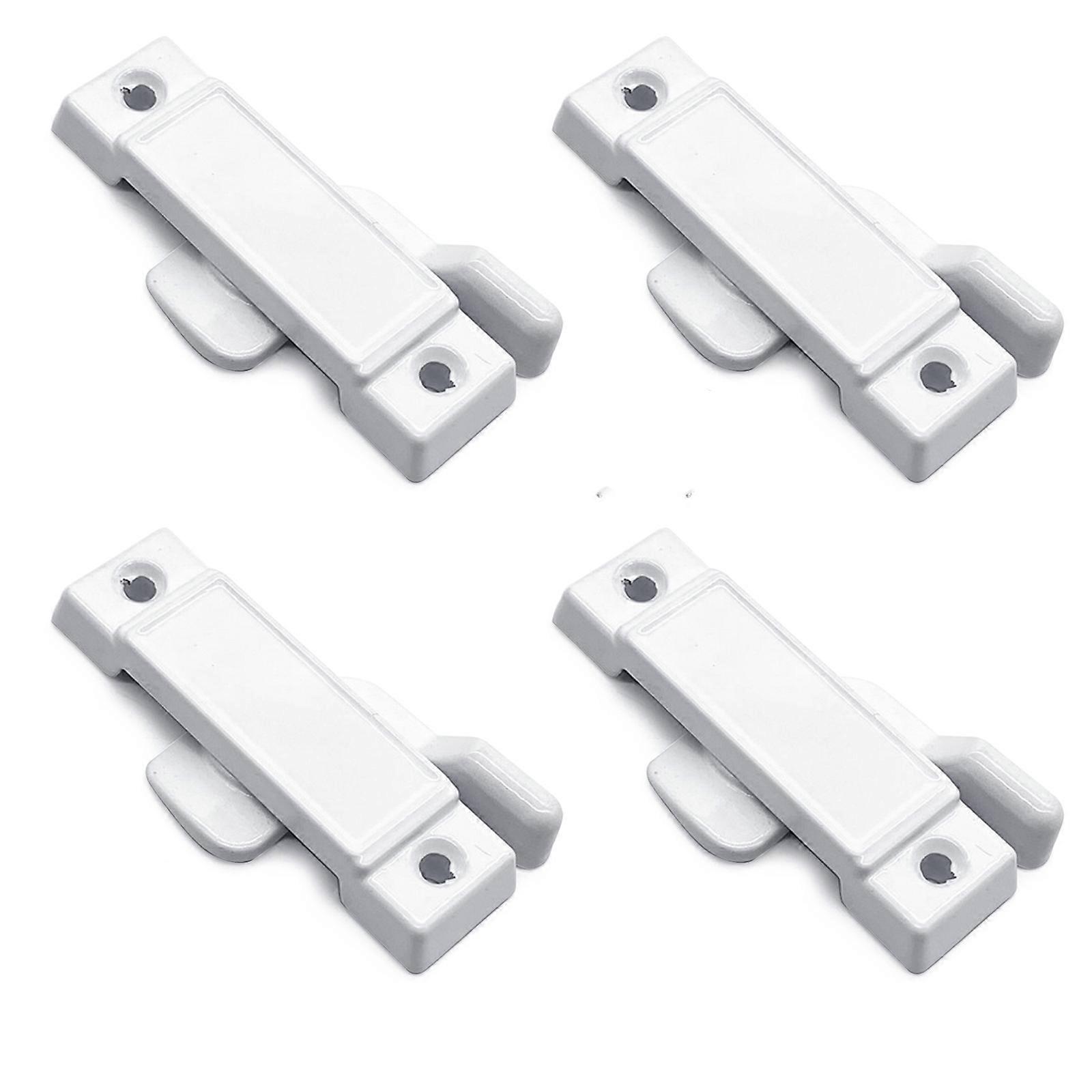 4Pieces Multipurpose Sash Lock Replacement Accessory for Window Mounting Holes Includes Screws for Sliding Window White