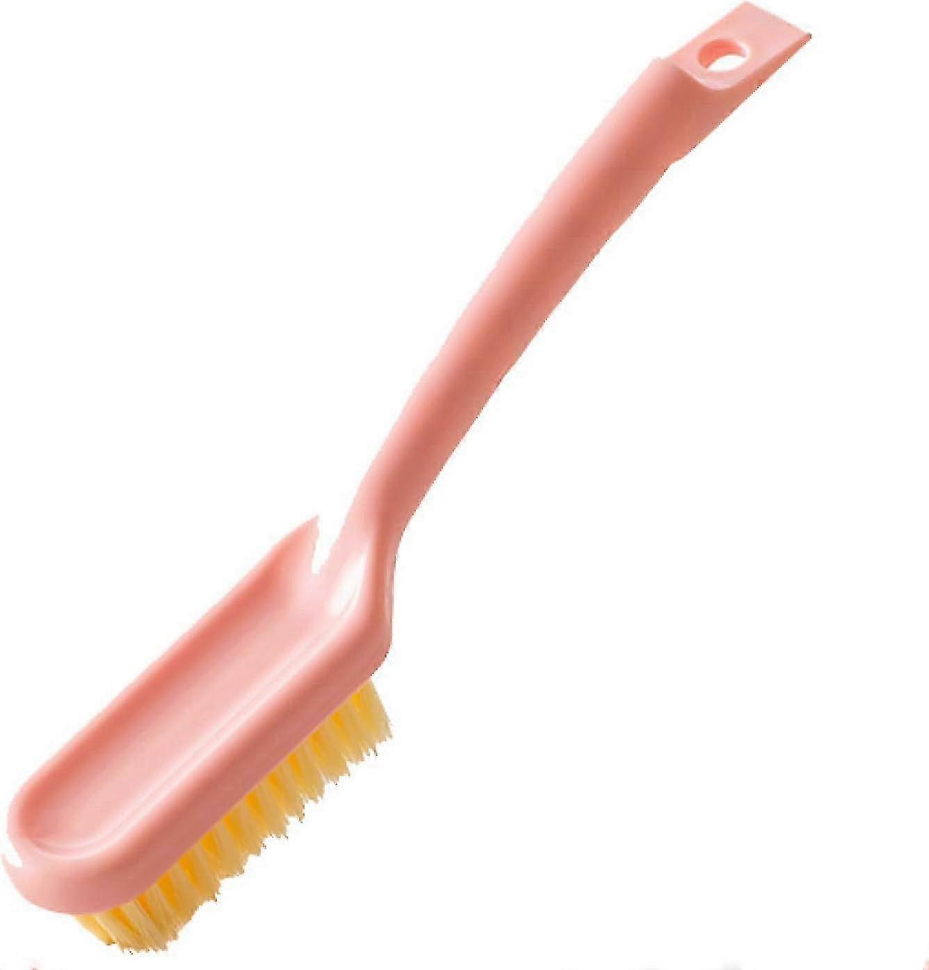 2 Packs Thick Long-Handle Shoe Brush Multi-Purpose Cleaning Brush Pink