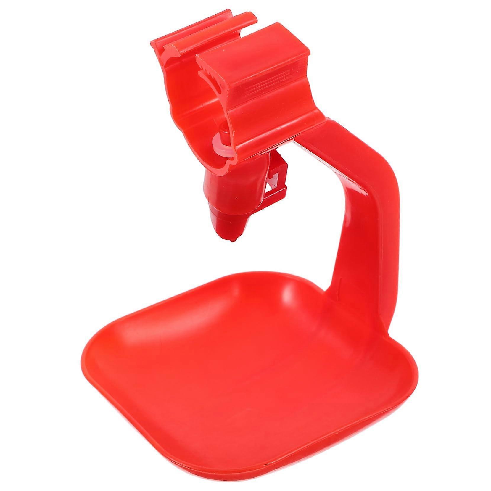 Automatic Drinking Bowl for Chickens and Quails - 6 Pack Poultry Waterer System, Red PP Material, Automatic Feeder Compatible