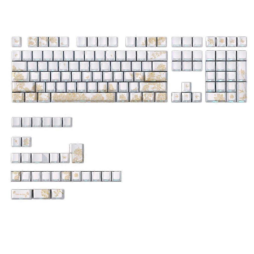 146/136Keys Original Keycaps Platinums Embroidery PBT Side Print Backlit Keycap