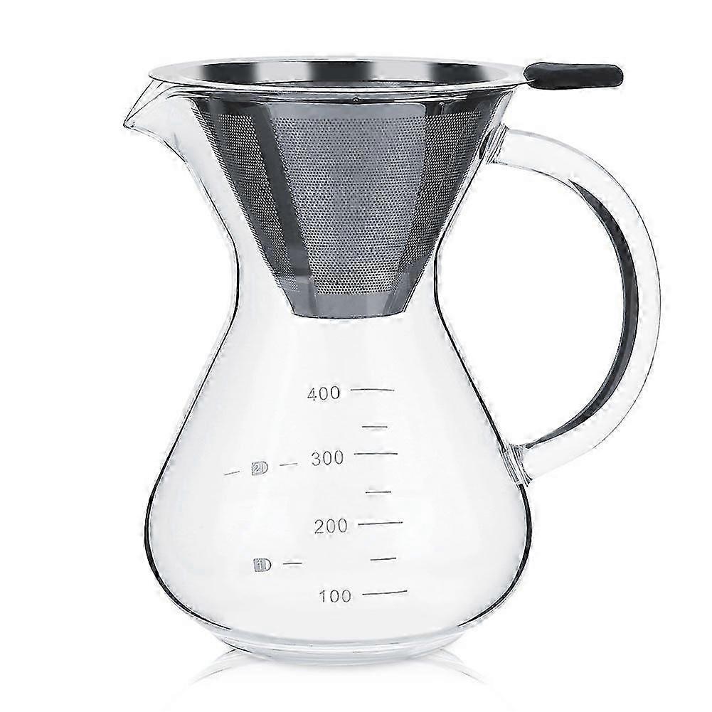 400 مل صب فوق صانع القهوة ، وعاء قهوة بالتنقيط للتخمير